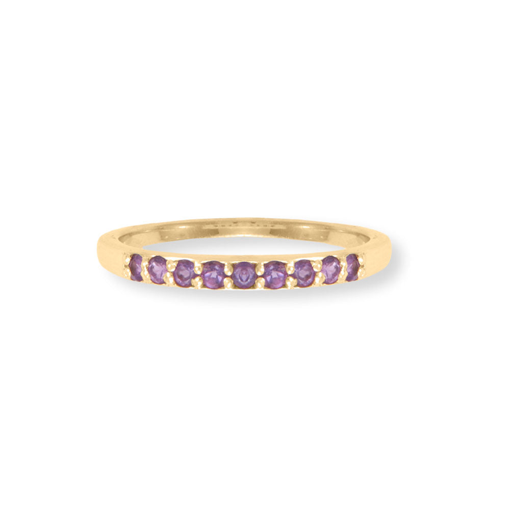Life in Color! 14 Karat Gold Plated Five Ring Set