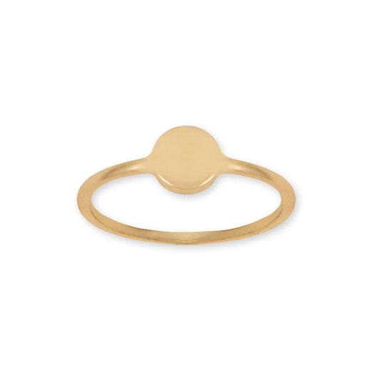 14 Karat Gold Plated Round Disc Ring