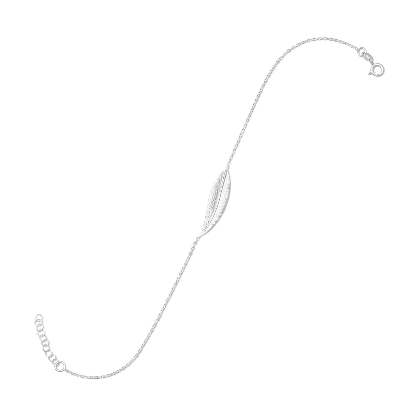 Sideways Feather Anklet