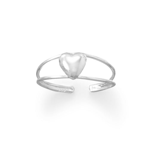 Polished Domed Heart Toe Ring
