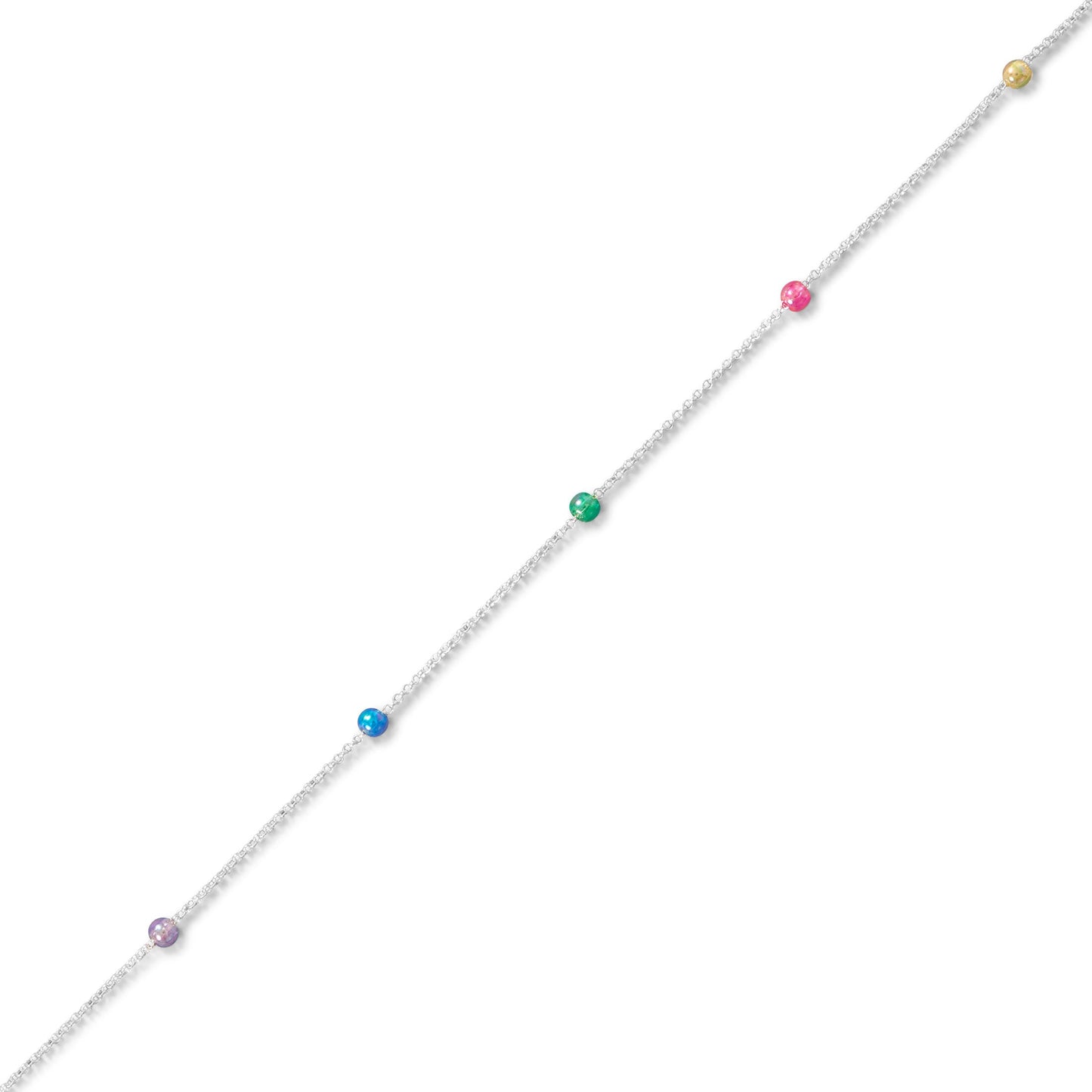 9.25" + 1" Multicolor Bead Anklet