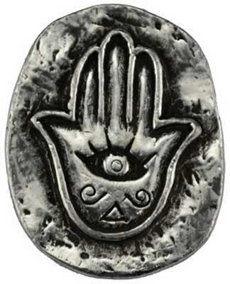 Hand-Carved Hamsa Symbol Pocket Worry Stone