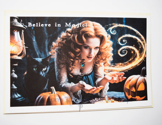 Believe in Magic, Handcrafted All Occasion Greeting Card, blank inside.