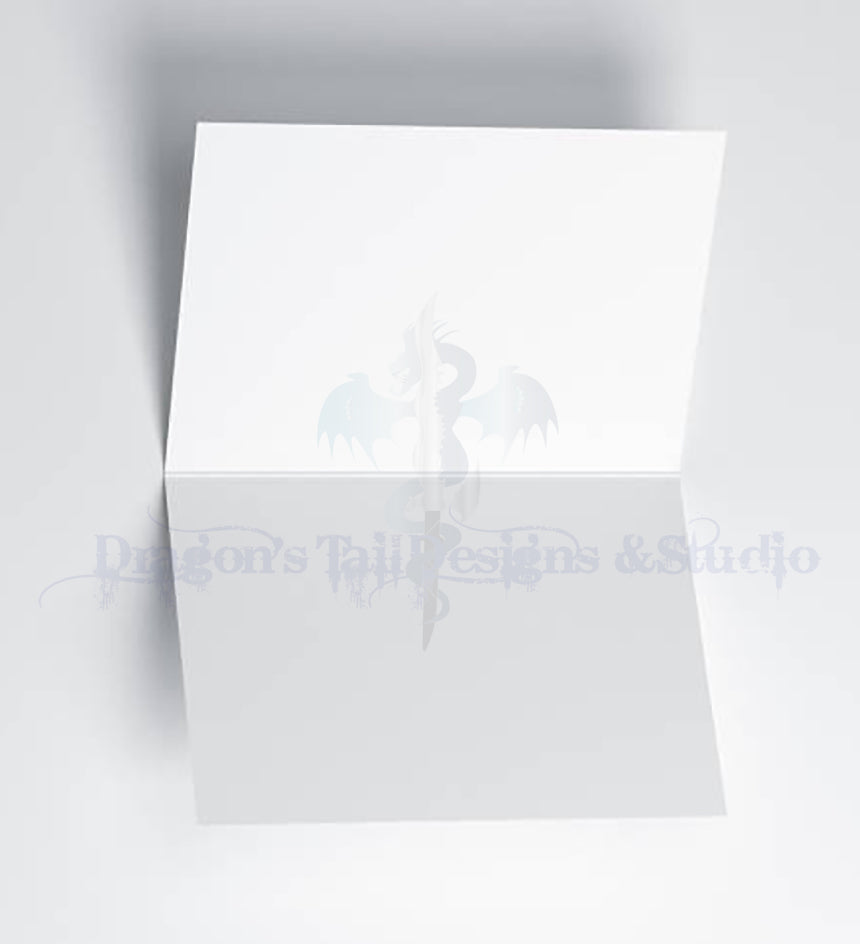 Black kitten in a witch's hat. Handcrafted All Occasion Greeting Card, blank inside.