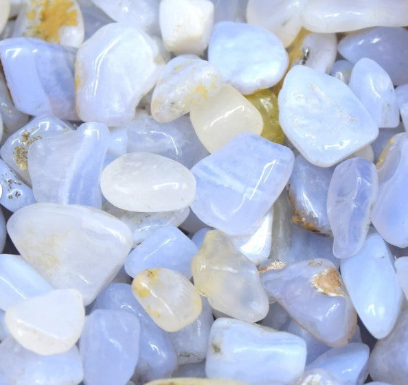 Natural Blue Chalcedony Tumbled Chip Stone Crystal