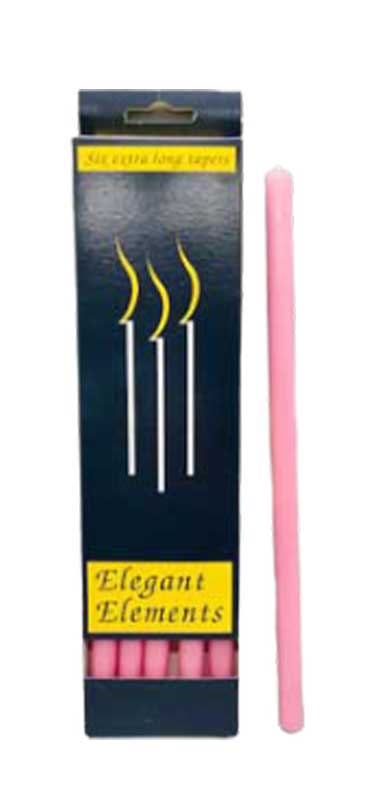 10" Pink chime candle 6 pack