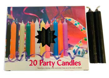 4-Inch by 0.5-Inch Black Chime Candle - Single Taper Candle
