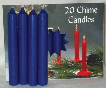 4-Inch by 0.5-Inch Dark Blue Chime Candles - 20 Pack
