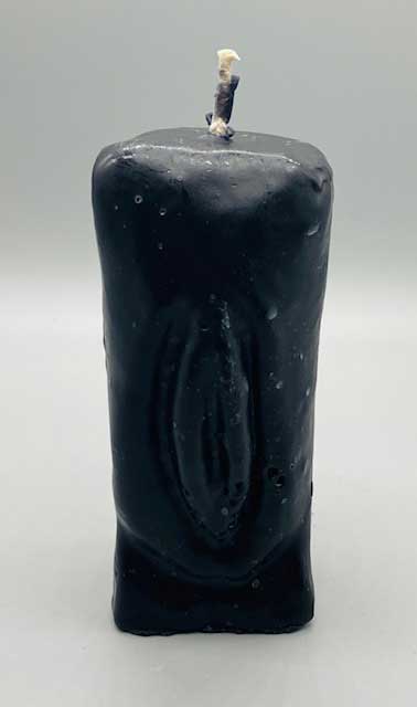 6 1/2" Black Female Gender candle