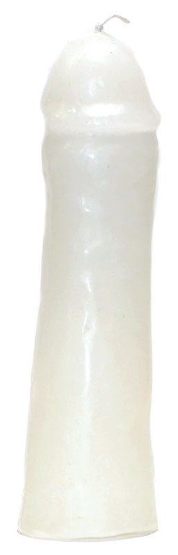 6 1/2" White Male Gender candle