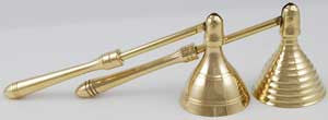 Handcrafted Solid Brass Candle Snuffer, Adjustable Length 4 to 5 Inches
