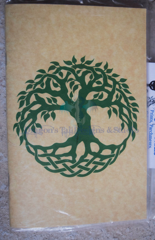 Celtic Tree #1 Grimoire: Handcrafted 50 page Book of Shadows and Parchment Spellbook