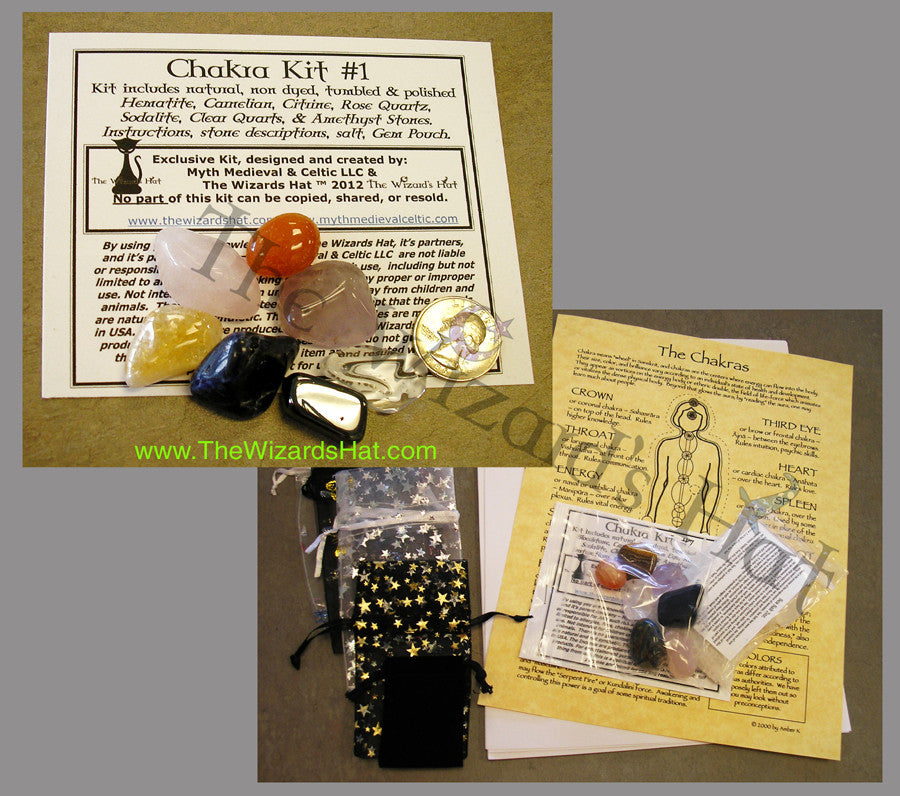 Complete 7 Chakra Healing Crystal and Stone Kit - Set #11