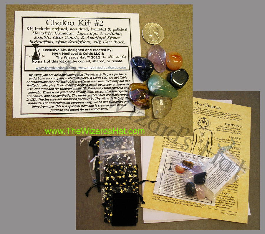7 Chakra Healing Crystal Stone Set - Basic Collection Kit #12