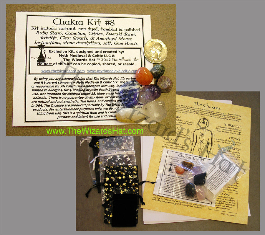 7 Chakra Healing Crystal Stone Set - Basic Meditation Kit #18