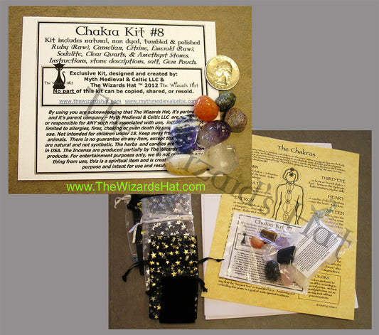 7 Chakra Healing Crystal Stone Set - Basic Meditation and Balancing Kit #8