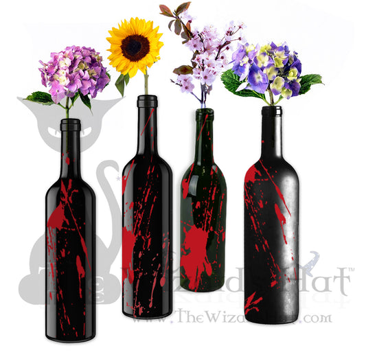 Crime Scene Series Hand-Painted Ceramic Vase in Black and Red