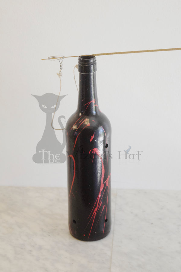 Crime Scene Series Smoking Incense Burner Bottle - Black & Red 750ML (Standard size) Traditional cork style top
