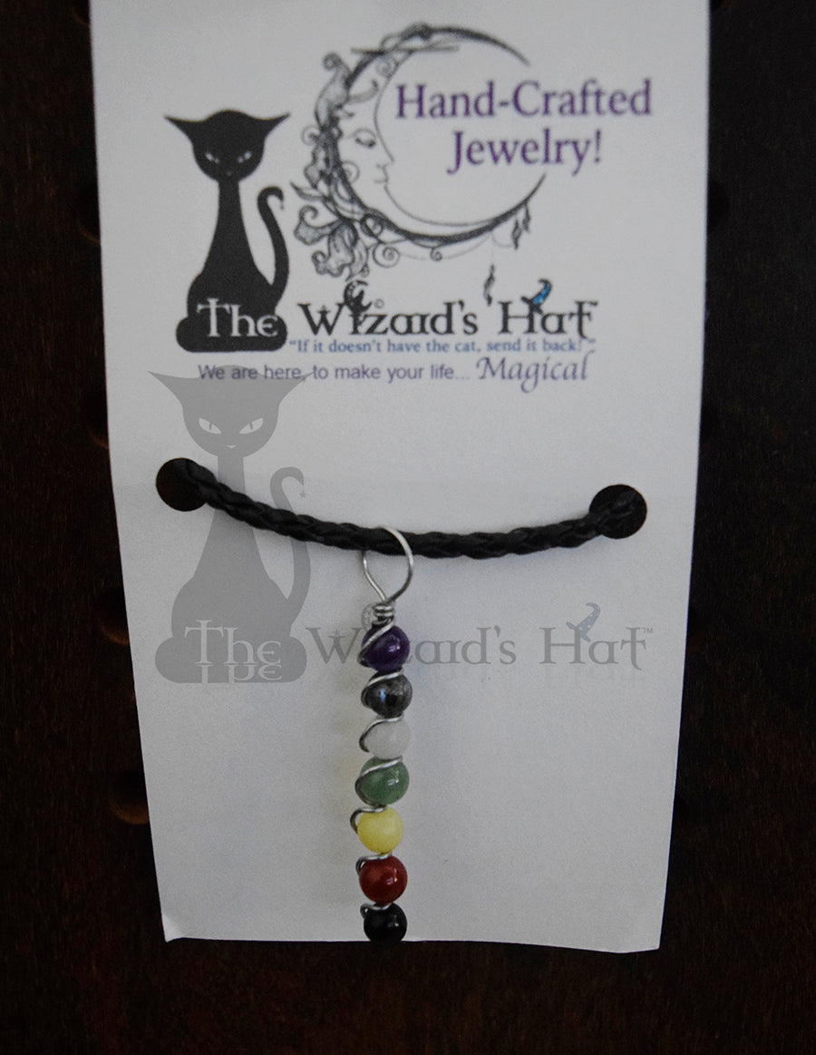 Handcrafted 7 Chakra drop Pendant Necklace Natural Gemstones.
