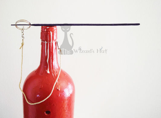 Artisanal Red and White Ceramic Incense Bottle Burner with Simulated Wax Drip Detail