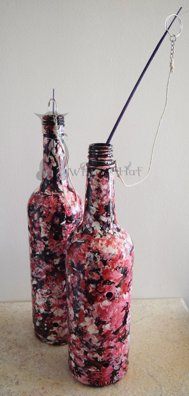 Decorative Ceramic Smoking Incense Bottle Burner - Available in Black, Red, Pink, and White