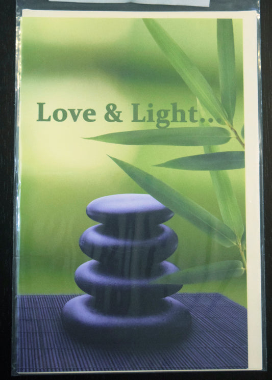 Namaste Zen Stones - Handcrafted All Occasion Greeting Card - Love and Light