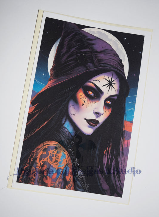 The Witch Doctor is calling, Handcrafted All Occasion Greeting Card, blank inside.