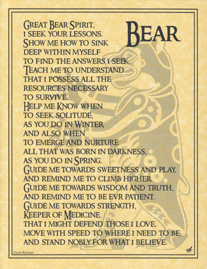 Bear Prayer Wall Art Poster - Inspirational Wildlife Decor