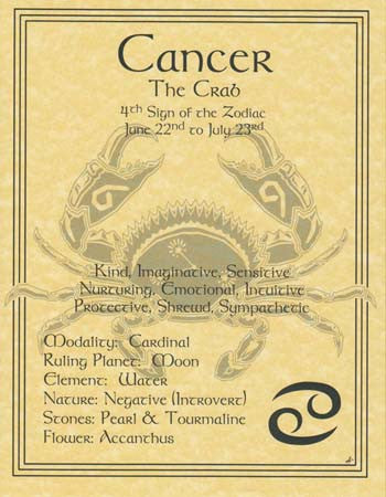 Cancer Zodiac Sign Minimalist Wall Art Poster