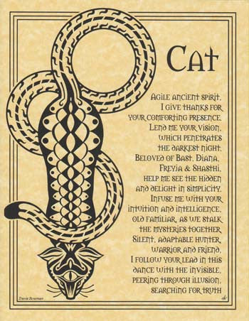 Whimsical Cat Prayer Wall Art Poster