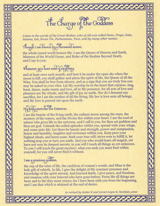 Charge of the Goddess Wiccan Inspirational Wall Art Poster