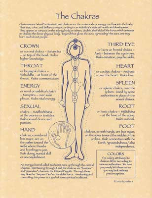 Chakras Energy Centers Educational Wall Poster