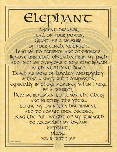 Elephant Prayer Wall Art Poster - Spiritual Wildlife Decor