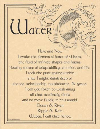 Water Evocation Elemental Magic Art Poster