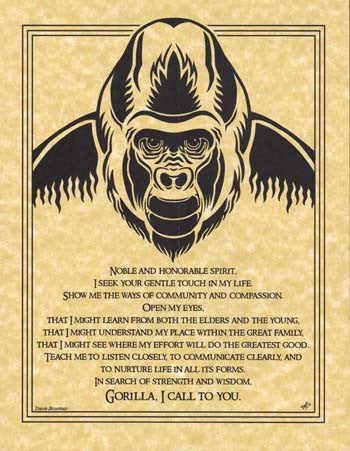 Gorilla Prayer Artistic Wall Art Poster