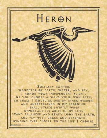 Heron Prayer Artistic Wall Art Poster