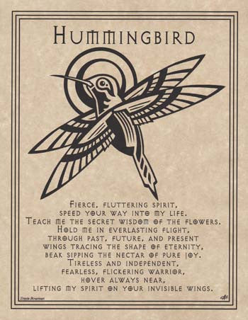 Hummingbird Prayer Inspirational Wall Art Poster