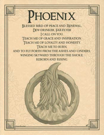 Phoenix Mythical Bird Artistic Wall Poster