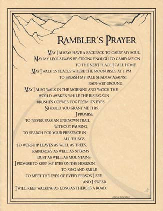Rambler's Prayer Inspirational Wall Art Poster