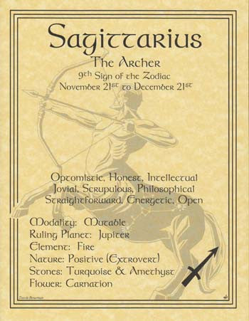 Sagittarius Zodiac Constellation Art Print Poster