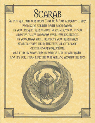 Ancient Egyptian Scarab Beetle Prayer Wall Art Poster