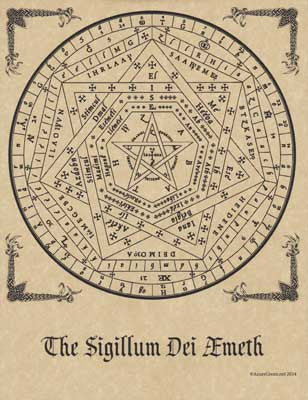Sigillum Dei Aemeth Occult Symbol Wall Art Poster