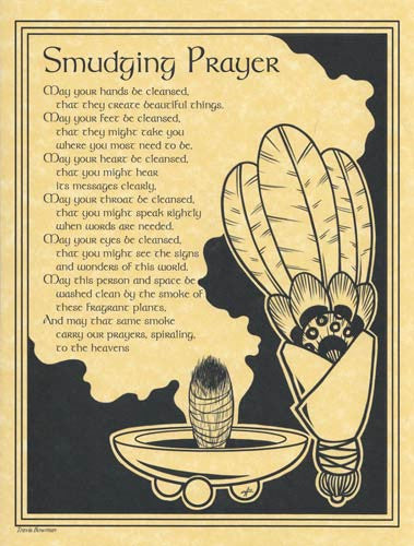 Smudging Prayer Wall Art Poster for Spiritual Cleansing and Meditation