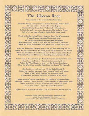 Wiccan Rede Long Poem Decorative Wall Art Poster