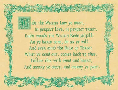Wiccan Rede Law Inspirational Wall Art Poster
