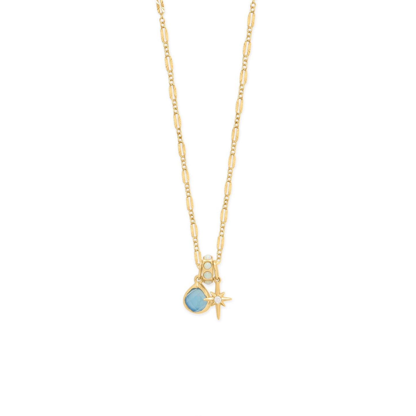 14 Karat Gold Plated Synthetic Opal Wheel Bead Charm