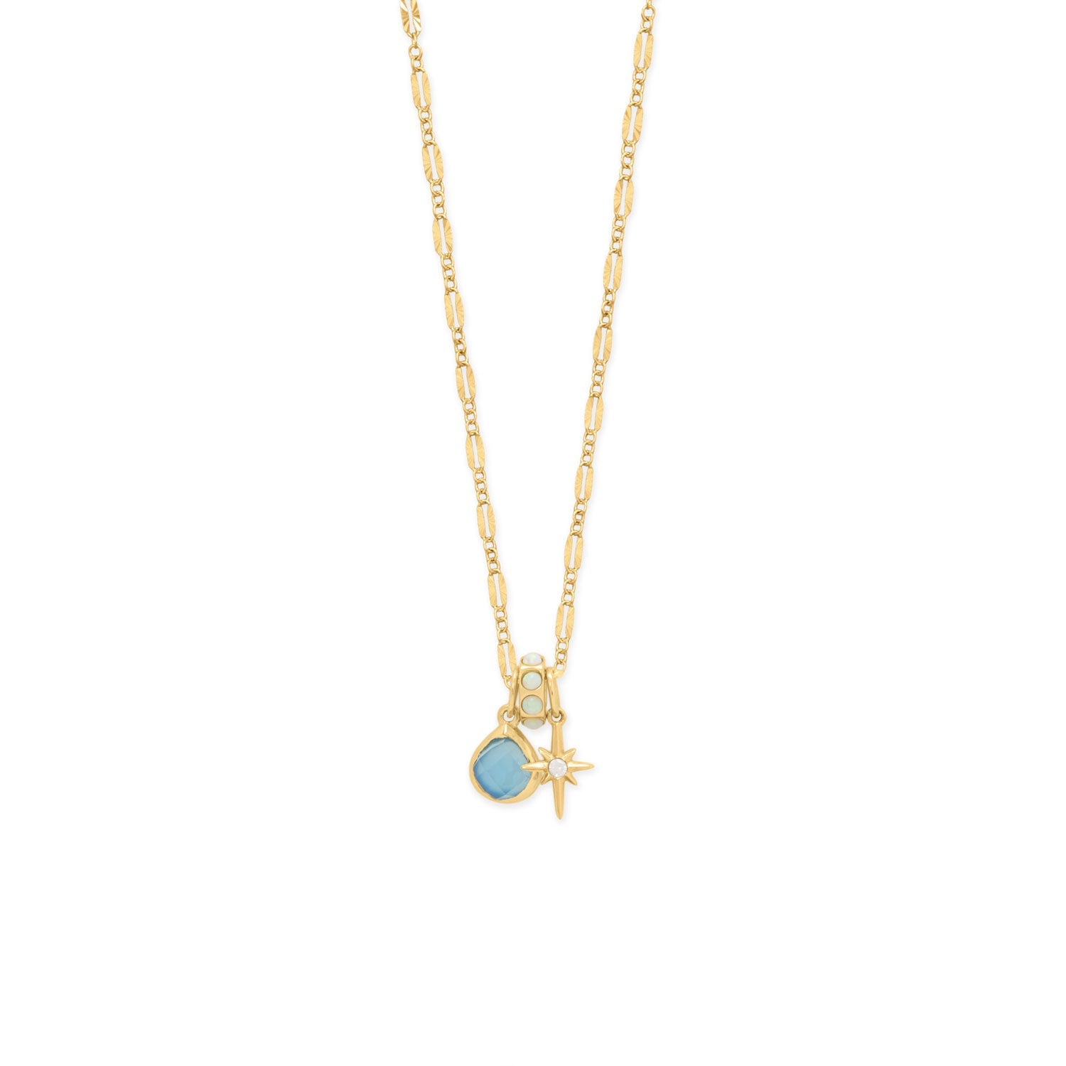 14 Karat Gold Plated Synthetic Opal Wheel Bead Charm