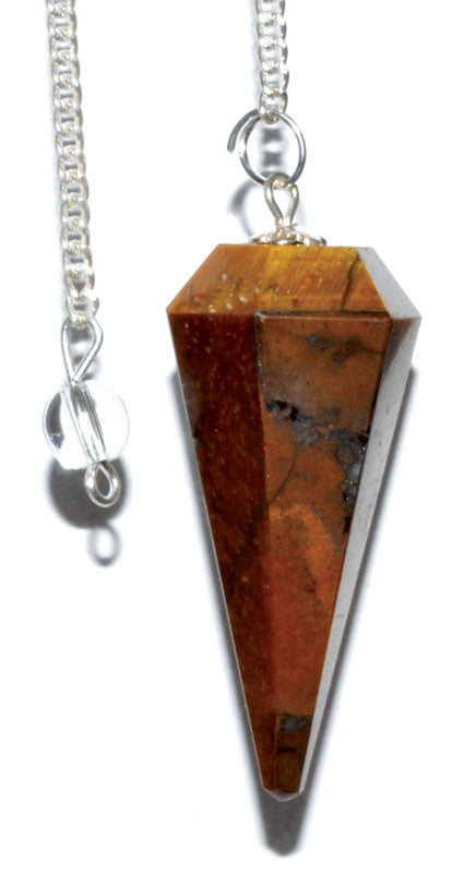 Jasper Crystal 6-Sided Dowsing Pendulum with Ball Tip