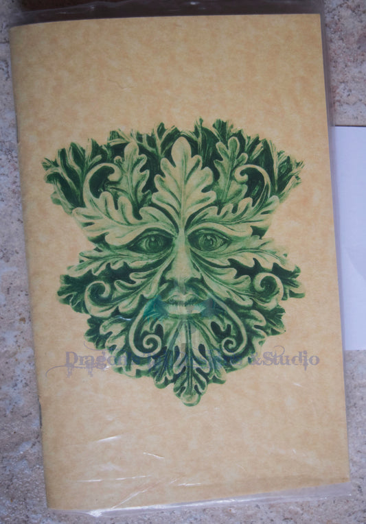GreenMan Grimoire: Handcrafted 50 page Book of Shadows and Parchment Spellbook