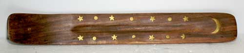 Celestial Hand-Carved Wooden Boat Incense Burner Holder